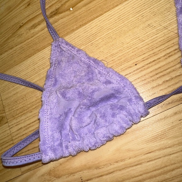 Jaded London towelling lilac bikini top - Picture 3 of 3